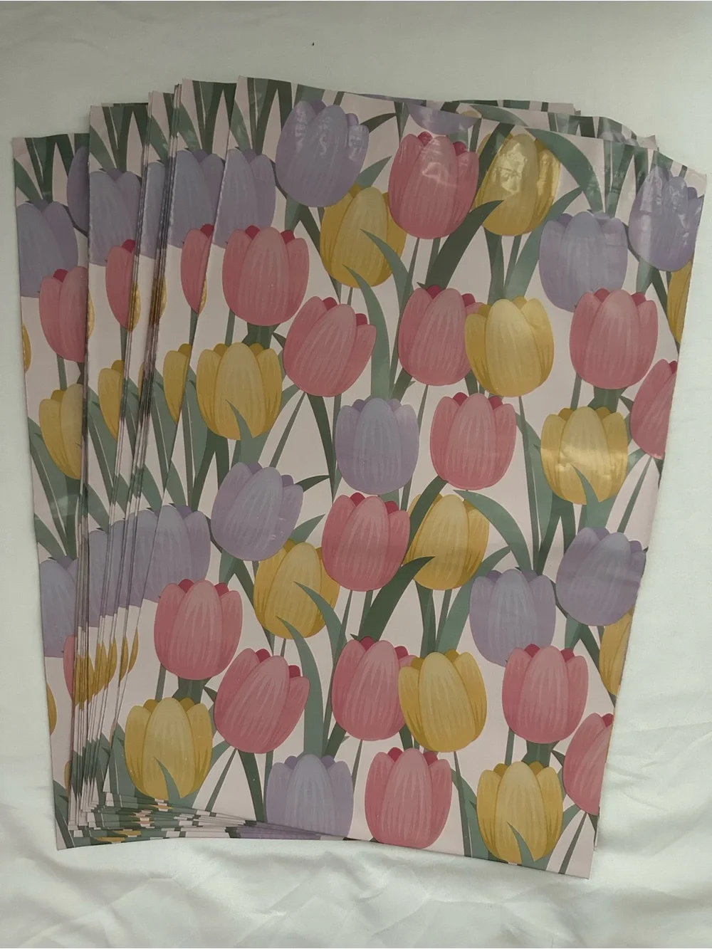 Spring Tulip Floral Print Poly Mailers Shipping Envelopes 10x13 25 Count